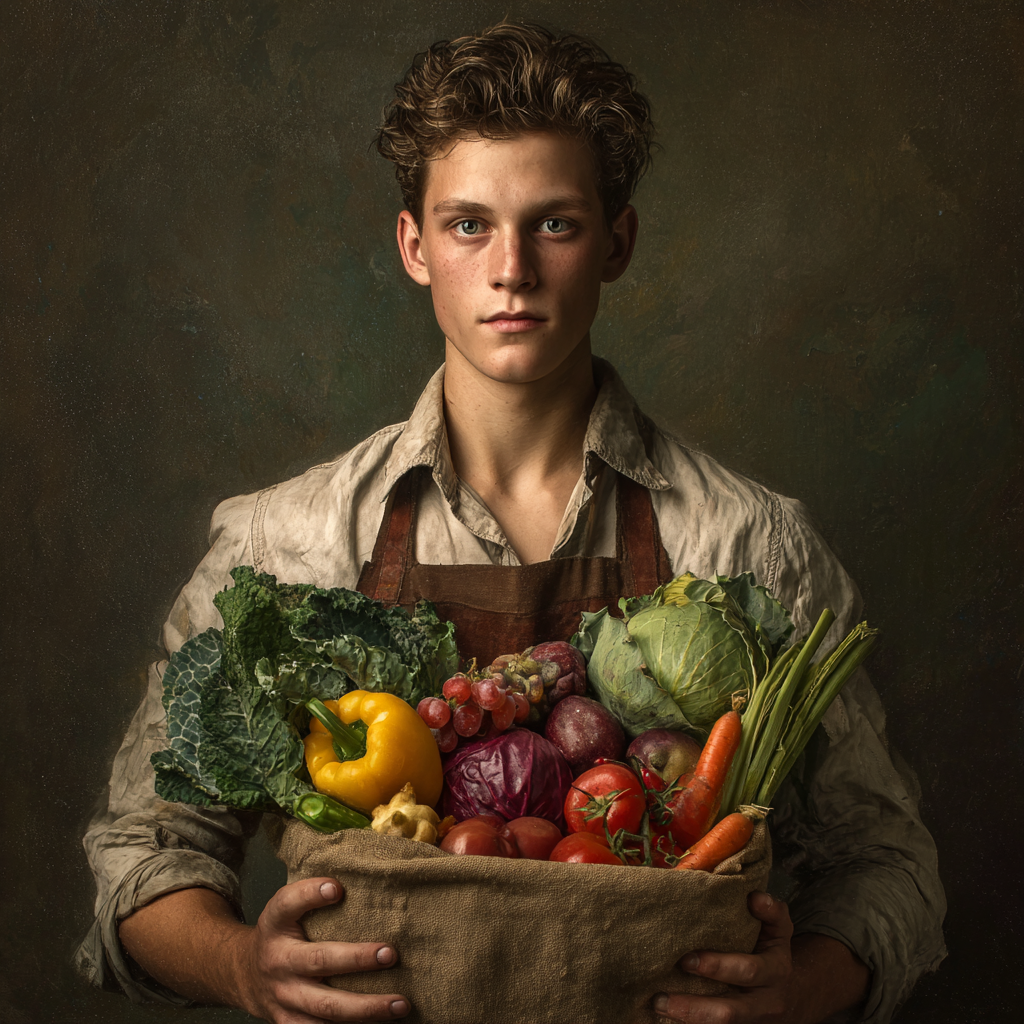 Középkorú magyar szakértő táplálkozási tanácsadó mosolyog, miközben friss, egészséges magyar alapanyagokkal dolgozik